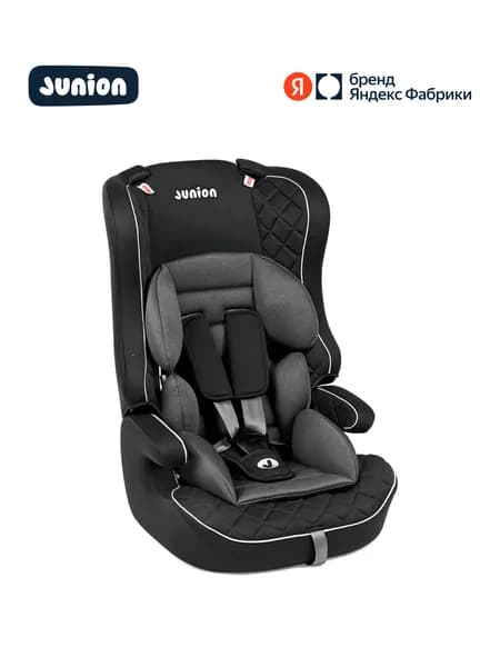 Автокресло JUNION Dino группа 1/2/3 (9-36 кг), чёрный, Яндекс Фабрика