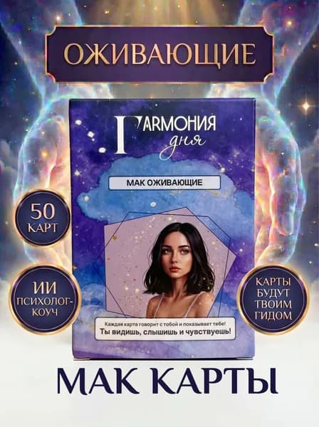 Универсальные Метафорические ассоциативные карты МАК "Гармония дня", 50 карт. baofu