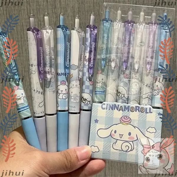 (Hello Kitty/Cinnamoroll) Прессованная гельовая ручка набор 6 шт с персонажами (разные дизайны)