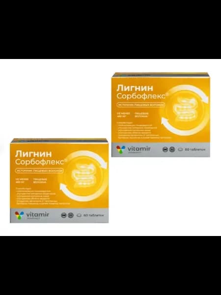 Лигнин сорбофлекс д пищеварения 60 капсул 2 уп