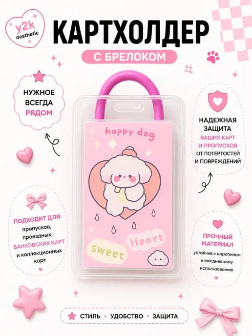 Чехол для карты с креплением бейдж офисный