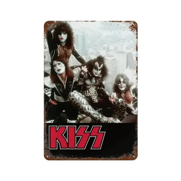 Винтажная алюминиевая табличка с изображением альбомов Kiss Destroyer, рок-металл, декоративные пластины для гаража, клуба, мужской берлоги, бара, дома, кафе, настенный декор.