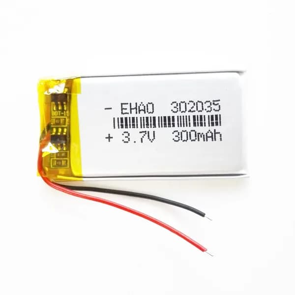 Аккумулятор (батарея) Li-polymer 302035, 3*20*35 мм, 3.7V, 300mAh, код mb017315