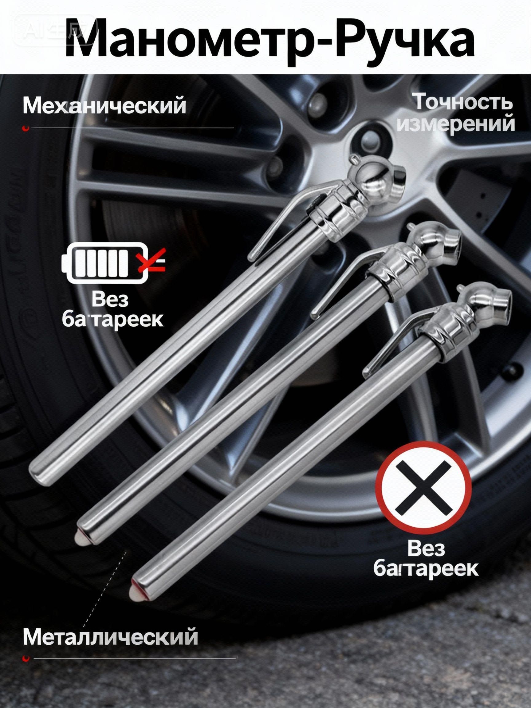 Манометр автомобильный, 3 шт.