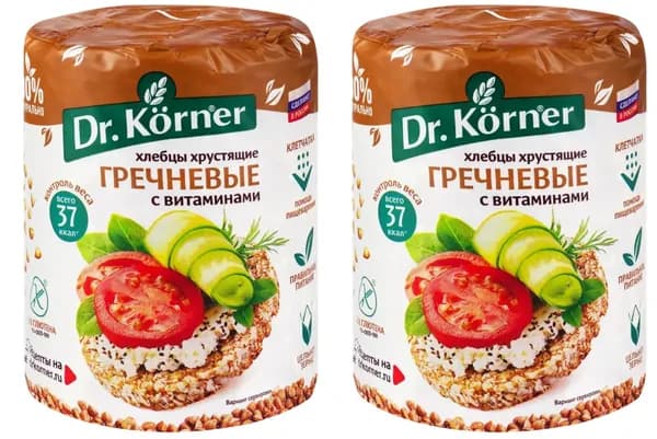 Dr. Korner Хлебцы Гречневые, с витаминами, 100 гр, 2 уп