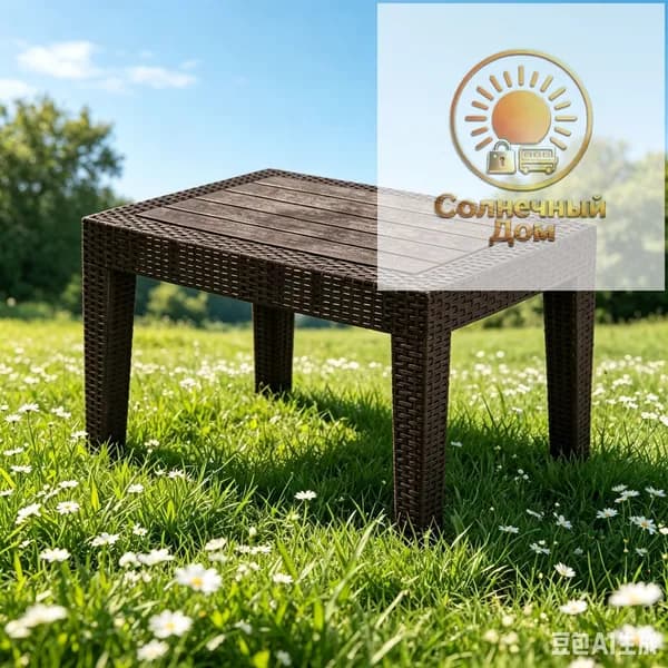 Садовый стол,Пластик, Искусственный ротанг (пластик) 50х70х38 см