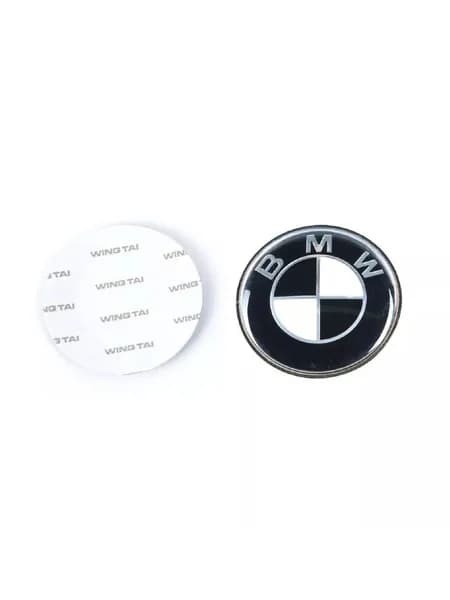 Эмблема на руль для BMW classic черно-синяя 45 мм.
