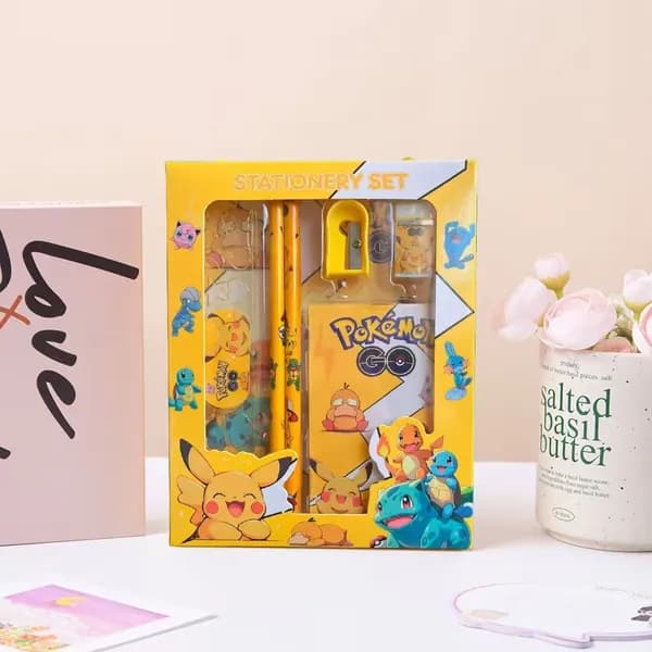 Подарочный набор канцелярских товаров Sanrio 6 в 1, школьный набор для девочек с аниме персонажами