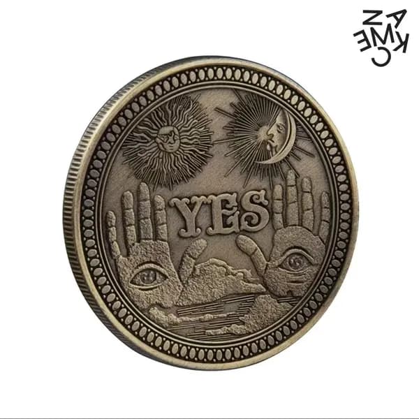Монета для принятия решений YES/NO с 3D-рельефом: Солнце, Луна, ангелы и скелеты, двусторонняя коллекционная моне