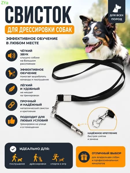 Металлический УЛЬТРАЗВУКОВОЙ бесшумный свисток для дрессировки собак со шнурком