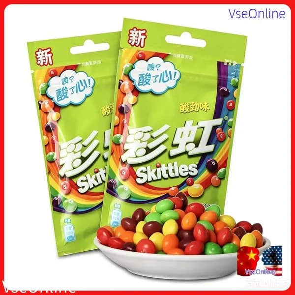 Сладости Skittles с необычным сочетанием цветов и фруктов в удобной упаковке