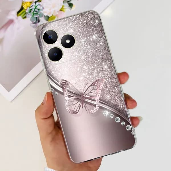 Чехол для Realme C53, Realme Narzo N53, Прозрачный, мягкий ТПУ, силикон, Реалми Ц53 Нарзо n53,Рисунок Печать