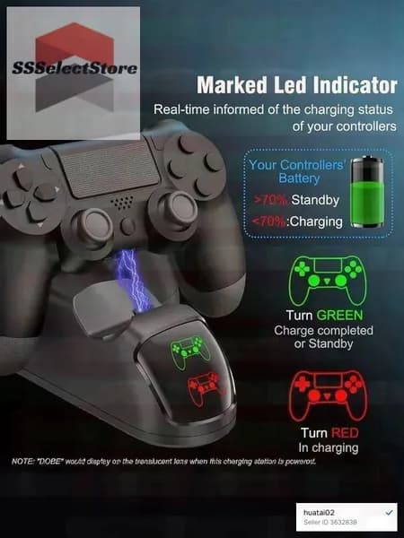 Док-станция для зарядки 2 геймпадов PS4 (Pro/Slim) беспроводное зарядное устройство для контроллеров DualShock 4
