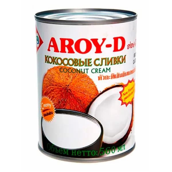 Растительный аналог сливок Aroy-D кокосовый для взбивания стерилизованный 85% 560 мл