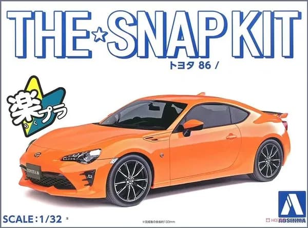 Aoshima Собранная модель автомобиля 1/32 без клея и раскраски автомобиль TOYOTA 86 металлический оранжевый 05419