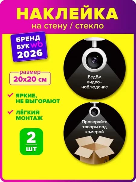 Наклейки для ПВЗ Wildberries видеонаблюдение. Новый брендбук