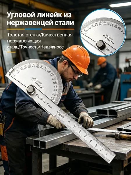 Угловая линейка из нержавеющей стали, подходящая для деревообработки