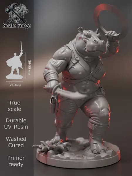 Гифф разбойница. Миниатюра ДнД для настольных игр и покраски. Pathfinder. DnD.