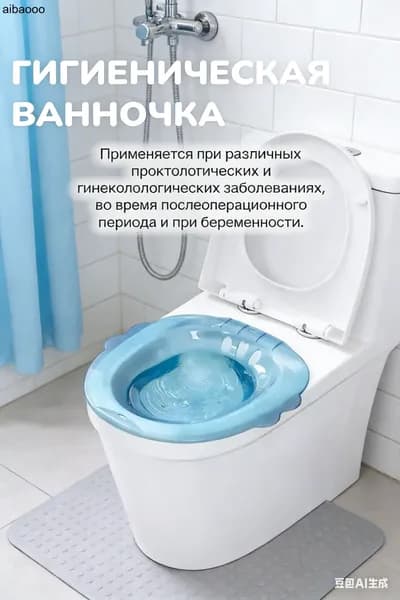 Ванночка сидячая, Биде для подмывания, Накладка на унитаз, послеродовая, послеоперационная , без помпы Kalamper,1pc