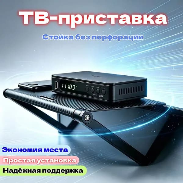 ТВ-приставка DVB DVD Универсальная регулируемая полка для ТВ и ПК, без сверления