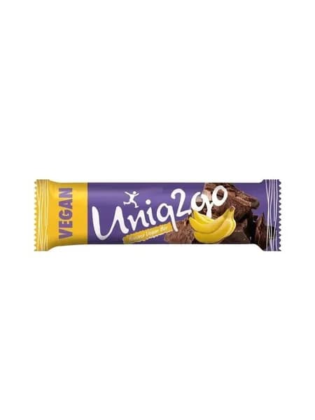Веганский протеиновый батончик Uniq2go с бананом, 38 г, без добавленного сахара, растительный белок