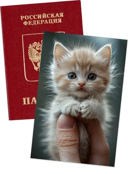обложка на паспорт женская с котиком