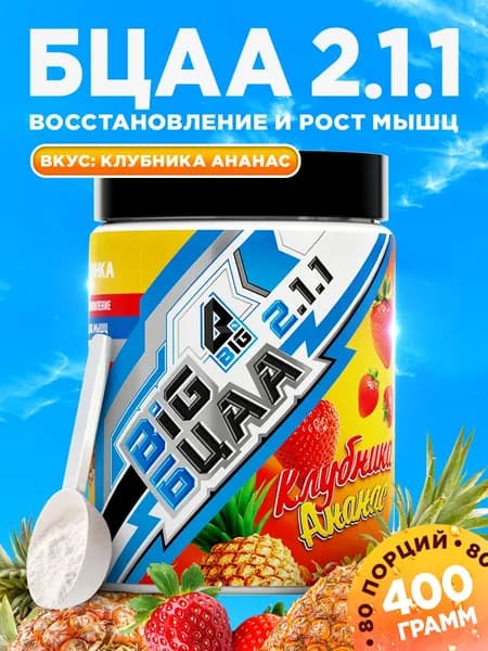 Аминокислоты BCAA 2:1:1 БЦАА BIGSNT, 400 гр, 80 порций