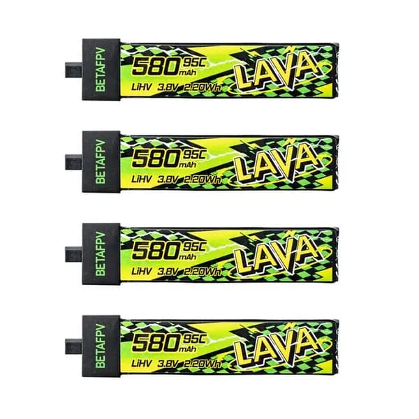 Аккумуляторы Li-po BetaFPV LAVA II 580mAh 1S 3.8V HV 95C BT2.0 (Набор 4 штуки)