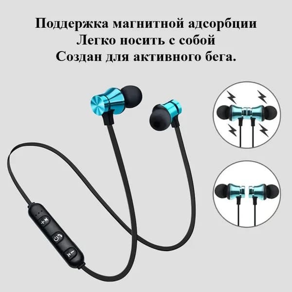 Наушники беспроводные с микрофоном, синий