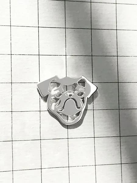 DIAMOND ANIMAL брошь значок с собакой Пти-брабансон, серебро 925 с родием
