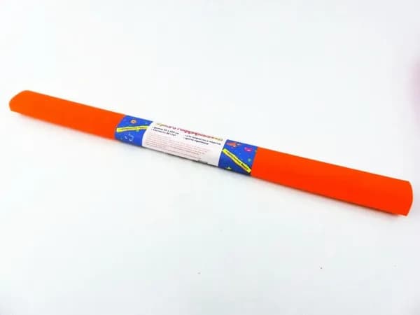 Бумага гофрированная (креповая) 50*250 см, 32 г/м2, красно-оранжевая в рулоне в рулоне,1 штука