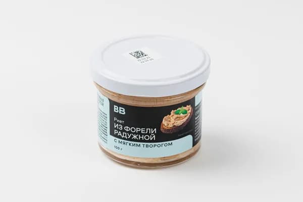 Риет из форели радужной с мягким творогом, 100 г