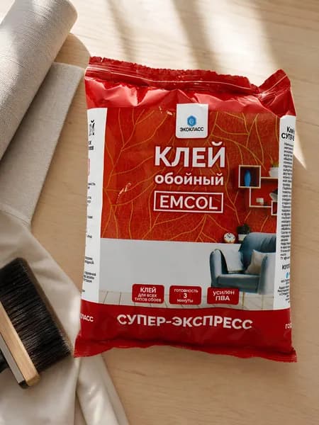 Клей для обоев Экокласс Emcol Супер-Экспресс, для всех видов обоев, 200 г