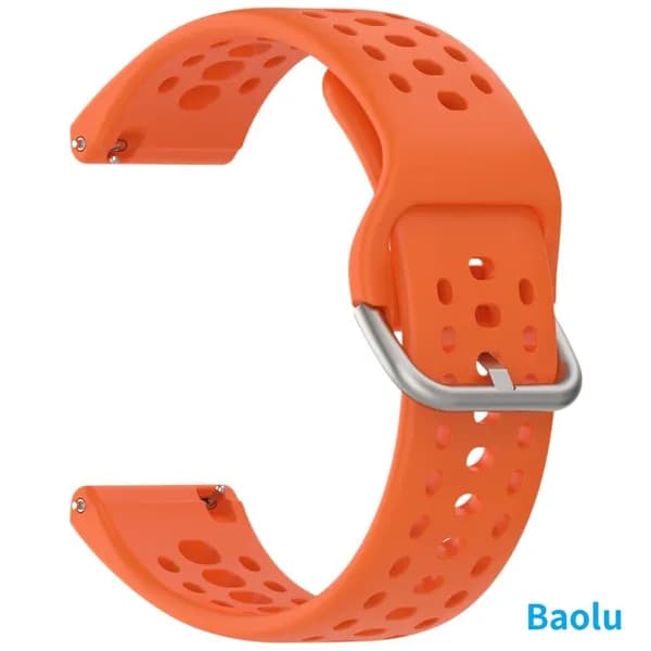 Силиконовый ремешок для часов Amazfit Bip Max и BiP6, 22 мм, оранжевый, с быстросъемным креплением