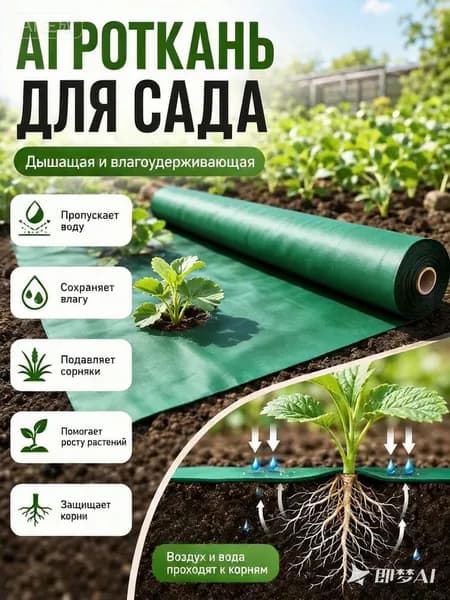 Укрывной материал Полиэтилен, 2x10 м,  50 г-кв.м, 1 шт
