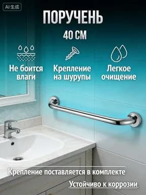 Настенный поручень для ванной, опора и безопасность для всей семьи