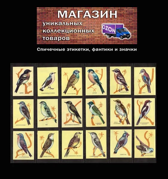 Спичечные этикетки СССР. Певчие птицы.