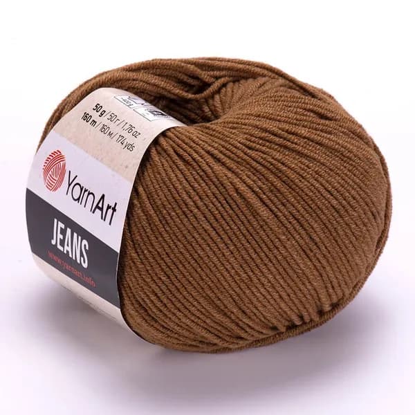 Пряжа Jeans (YarnArt) - 40 (корица) - 1 моток, 55% хлопок, 45% полиакрил, (50г, 160м) нитки для ручного вязания