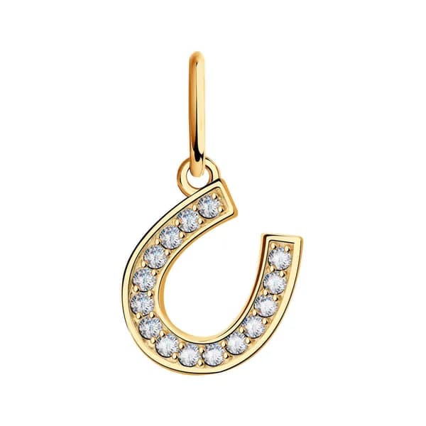 Золотая подвеска DIAMANT-ONLINE с фианитом 585 пробы