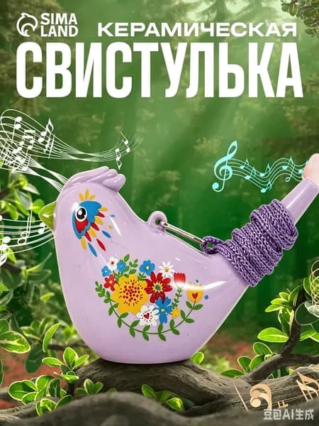 Музыкальный инструмент, "Свистулька керамическая. Птичка - синичка", для детей и малышей, развивающий