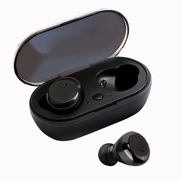 Наушники беспроводные с микрофоном, Bluetooth, темно-синий