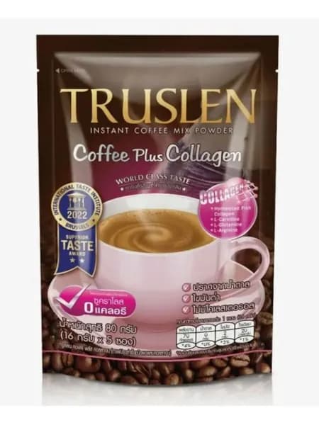 Кофе растворимый Тruslen Coffee Plus Collagen для активного похудения, уменьшения чувства голода и улучшения обмена веществ с Л-Карнитином в пакетиках, 5 шт
