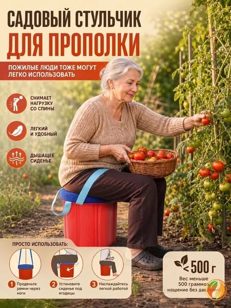 Садовый стул, ABS пластик, 24х24х18 см