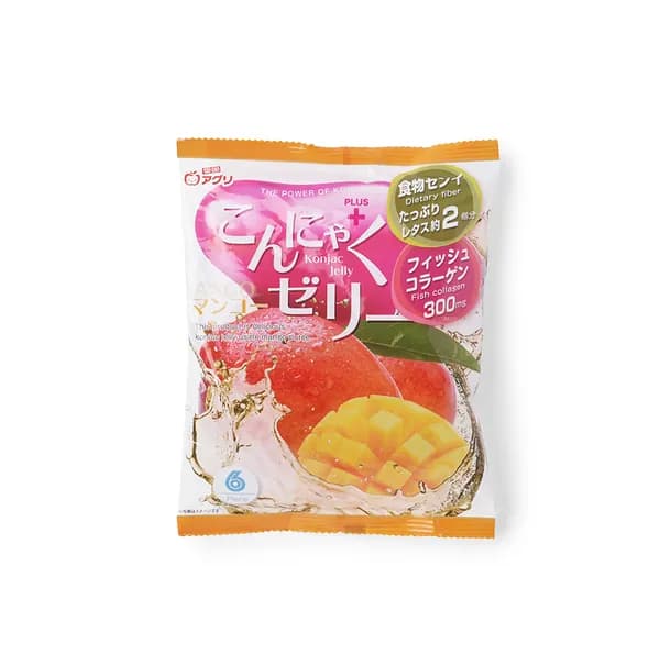 Желе фруктовое из конняку со вкусом манго с натуральным соком и коллагеном, Yukiguni, 6x18 г, Япония