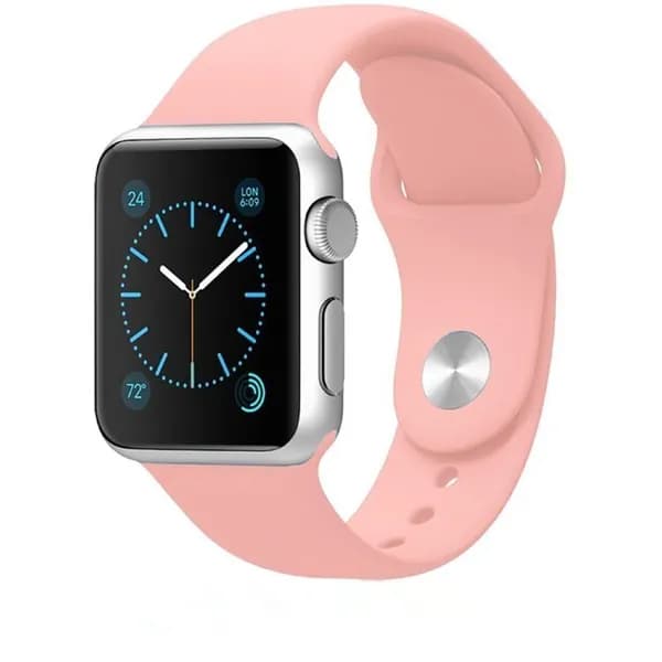 Силиконовый ремешок для часов Apple Watch 38/40/41 мм / Ремешок для часов эпл вотч 38/40/41 мм грейпфрут (№12), размер S