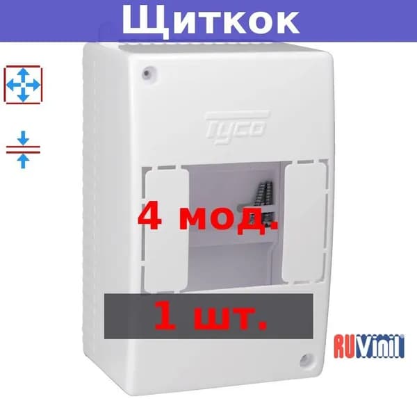 68024 Тусо Щиток о/п под автоматический выкл. на 4 модуля, IP30, белый