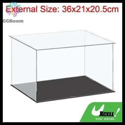 Прозрачный акриловый бокс для коллекций, 36x21x20.5 см, защита от пыли, для поделок и коллекций