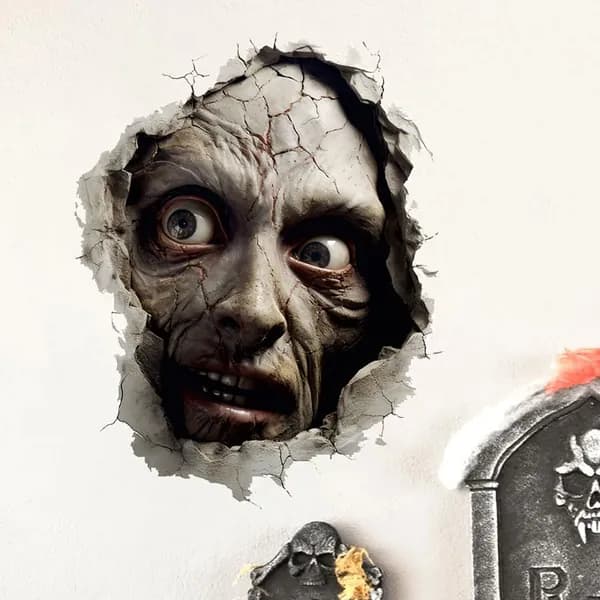 3D Интерьерные наклейки на стену для декора "Скелет Хэллоуина", 32*25 см