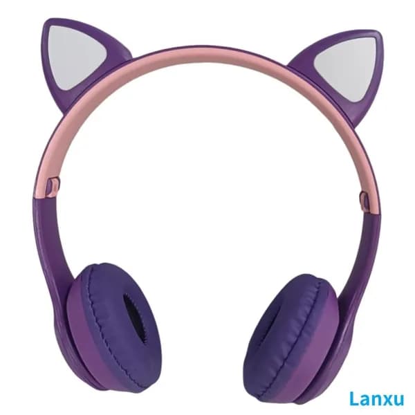 наушники с подсветкой P47M, фиолетовые, Bluetooth 5.0, 8 часов воспроизведения