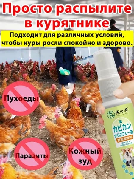 Средство для кур от пероедов и блох, 100 мл
